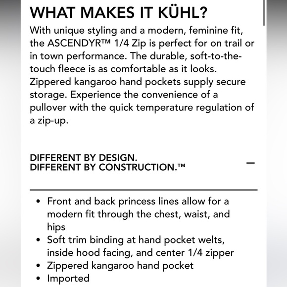 Kühl Ascendyr 1/4 Zip Fleece Sweater NWOT - Picture 4 of 8